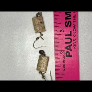 Handmade Cream & Silver Earrings